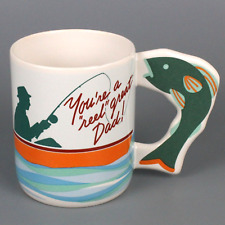 Taza de café de pesca del día del padre USTED ES UN CARRETE GRAN PAPÁ Avon Bass mango de pescado segunda mano  Embacar hacia Argentina