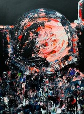 Faca paleta psicodélica astronauta abstrato original homem espacial pintura arte 24" comprar usado Faca paleta psicodélica astronauta abstrato original homem espacial pintura arte 24" comprar usado  Enviando para Brazil