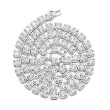 ANTI-TARNISH 925 Sterling Silver 1 Row 6MM Square Cluster CZ Tennis Necklace comprar usado  Enviando para Brazil