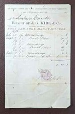 1878 J. G. Kirk & Co., fabricante de botas e sapatos, Dolphin Lane, fatura Boston comprar usado  Enviando para Brazil