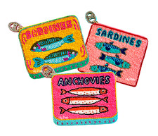 Bolsa de moedas de sardinha Lily Posh, brinco de sardinha em lata, embreagem de sardinha comprar usado  Enviando para Brazil