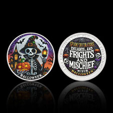 Moeda comemorativa de metal Trick or Treat Happy Halloween medalha banhada a prata comprar usado  Enviando para Brazil