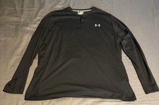 Camisa masculina Under Armour 2XL preta Henley manga longa infravermelho equipamento frio comprar usado  Enviando para Brazil