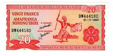 Burundi billet francs d'occasion  France