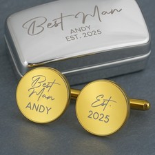 Personalised engraved cufflink for sale  MANCHESTER