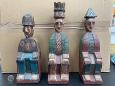 Three carved panited for sale  LONDON
