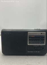 Rádio portátil Sony ICF-36 preto clima TV AM FM 4 bandas energia bidirecional comprar usado  Enviando para Brazil
