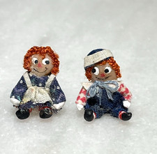 Casa de bonecas miniatura artesanal Raggedy Ann & Andy bonecas de argila OOAK! comprar usado  Enviando para Brazil