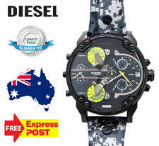 RELÓGIO CRONÓGRAFO MASCULINO DIESEL MR DADDY 2.0 DZ7311 PRETO/VERDE/CINZA/CAMUFLADO COURO comprar usado  Enviando para Brazil