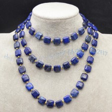 Usado, Colar de contas de pedra preciosa quadrada plana lápis-lazúli azul natural 12 mm 14-100 polegadas comprar usado  Enviando para Brazil