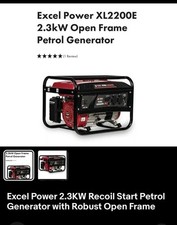 Petrol generator excel for sale  SOUTHAMPTON