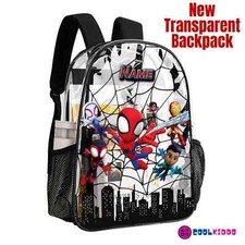 Nome personalizado. Mochila transparente transparente inspirada no Aranha e Amigos, usado comprar usado  Enviando para Brazil
