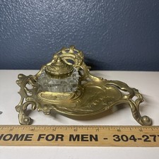 Vintage brass inkwell for sale  Wheeling