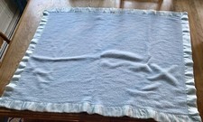 Usado, Cobertor de bebê vintage acabamento acetinado azul claro 44,5x33,5” Lovey Comfort comprar usado  Enviando para Brazil