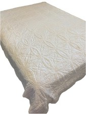 Colcha de anel de casamento duplo vintage 96x82 algodão branco grosso comprar usado  Enviando para Brazil