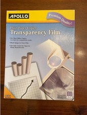 Filme transparente copiadora papel liso Apollo PP100C EUA, usado comprar usado  Enviando para Brazil