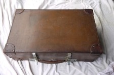 Vintage leather suitcase for sale  HERTFORD