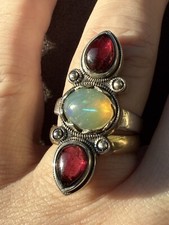 Silver cabochon red for sale  ERITH