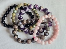 Pulseiras de cristal pedra de cura natural ametista jaspe opala ágata comprar usado  Enviando para Brazil
