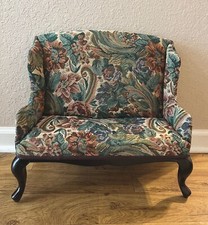 VINTAGE ESTOFADO SOFÁ VITORIANO BONECA FLORAL URSINHO DE PELÚCIA MÓVEIS UAU!, usado comprar usado  Enviando para Brazil