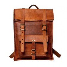 Mochila de couro masculina vintage laptop nova mensageiro feita à mão comprar usado  Enviando para Brazil