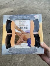 Kit de masaje con piedras calientes libro de terapia y piedras de río basalto, nuevo segunda mano  Embacar hacia Mexico