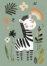 Plakat 13x18cm Wzory dla Dzieci, Dziewczynki i Chłopca - Zebra na sprzedaż  PL