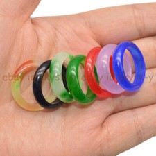 Joias femininas de jade multicoloridas de pedra preciosa natural 17-18 mm anel circular de dedo comprar usado  Enviando para Brazil