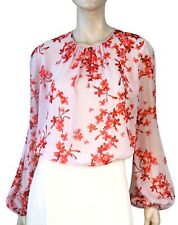 Blusa ALTUZARRA tamanho G reunida rosa seda flor de cerejeira manga bispo 2 comprar usado  Enviando para Brazil