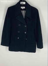 Casaco Calvin Klein unissex adulto preto peito duplo manga longa ervilha tamanho 16 comprar usado  Enviando para Brazil