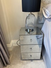 Glass mirrored bedside for sale  BUSHEY