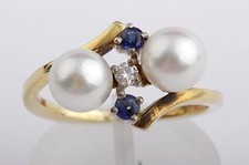 Ring perle saphir gebraucht kaufen  München