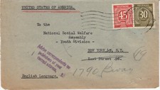 Usado, Alemanha 'Cover' Lubeck para Nova York "29.9.47" Baronesa I. von Rahden comprar usado  Enviando para Brazil