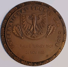 W. Germany Inter. Carro esportivo Club II Rallye Turkey Trot 24. Medalha de novembro de 1955, usado comprar usado  Enviando para Brazil