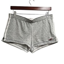 Shorts curto Hollister feminino cinza com logotipo vermelho 95% algodão elástico cintura tamanho M, usado comprar usado  Enviando para Brazil