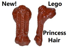 Lego minifigura cabelo longo trança marrom vermelho trançado 3 tranças princesa rabo de cavalo peruca comprar usado  Enviando para Brazil