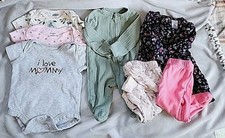 Guarda-roupa 7 peças novo na caixa e 0-3 meses carrinho de roupas bebê menina flores marinhas antigas  comprar usado  Enviando para Brazil