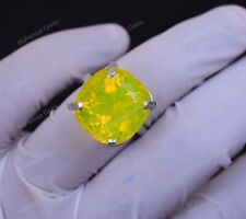 Anel de opala neon natural prata esterlina 925 ouro amarelo polido tamanho 10 certificado, usado comprar usado  Enviando para Brazil