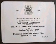 Aslef retiremen celebration for sale  DONCASTER