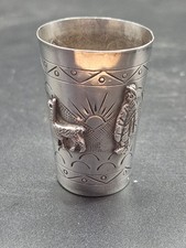 Usado, Copo antigo peruano de prata esterlina cordial ou shot 47 mm de altura 32 mm de diâmetro 13 g comprar usado  Enviando para Brazil