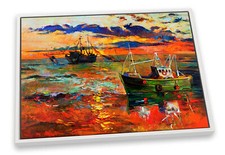 Fishing boats sunset for sale  UK