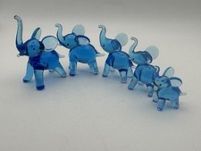 Usado, Vintage Família de 5 Baús de Elefante de Vidro Azul  comprar usado  Enviando para Brazil