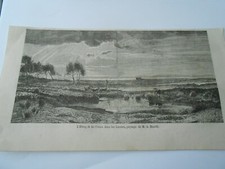 Gravure 1869 étang d'occasion  La Verpillière