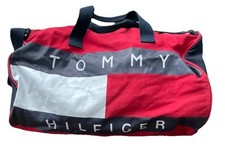 Bolsa de viagem de lona vintage Tommy Hilfiger anos 90 vermelha branca azul 20" X 12" comprar usado  Enviando para Brazil