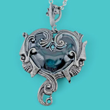 Pewter skulls heart for sale  Farmington