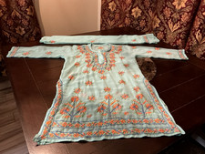 Blue floral embroidered for sale  Long Beach