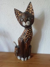 Handgeschnitzte holzfigur katz gebraucht kaufen  Wissen-Umland