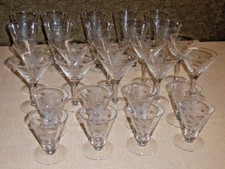 Etched flower stemware for sale  Denver
