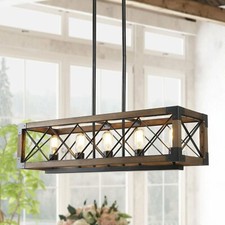 LNC / HOMEANGEL Farmhouse Wood Cage Cross-Iron Chandelier comprar usado  Enviando para Brazil