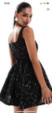 Black sequin mini for sale  OLDHAM
